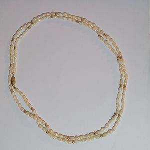 Necklace 34" of Beautiful 14th gold beads & freshwater pearls